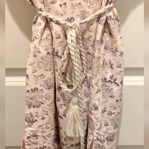 EUC Golden by TNA M Pink Floral Linen Blend Tunic with Macrame Rope Belt - Picture 3 of 6